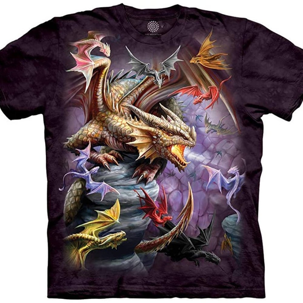 The Mountain Dragon Clan Legendary Winged Horned Flight Fly Purple T-Shirt S-3X